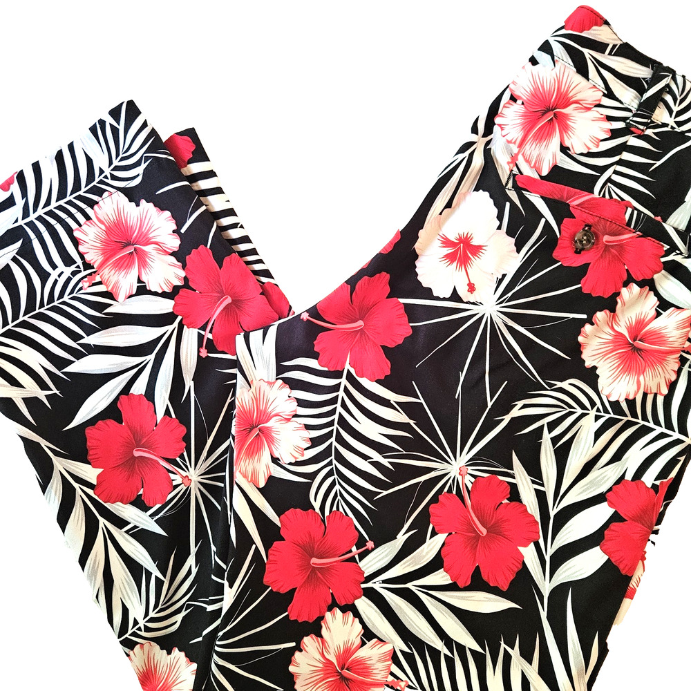 Loudmouth Golf Pants Men's 34X30 Makaha Hawaiian hibiscus flowers stretchTech